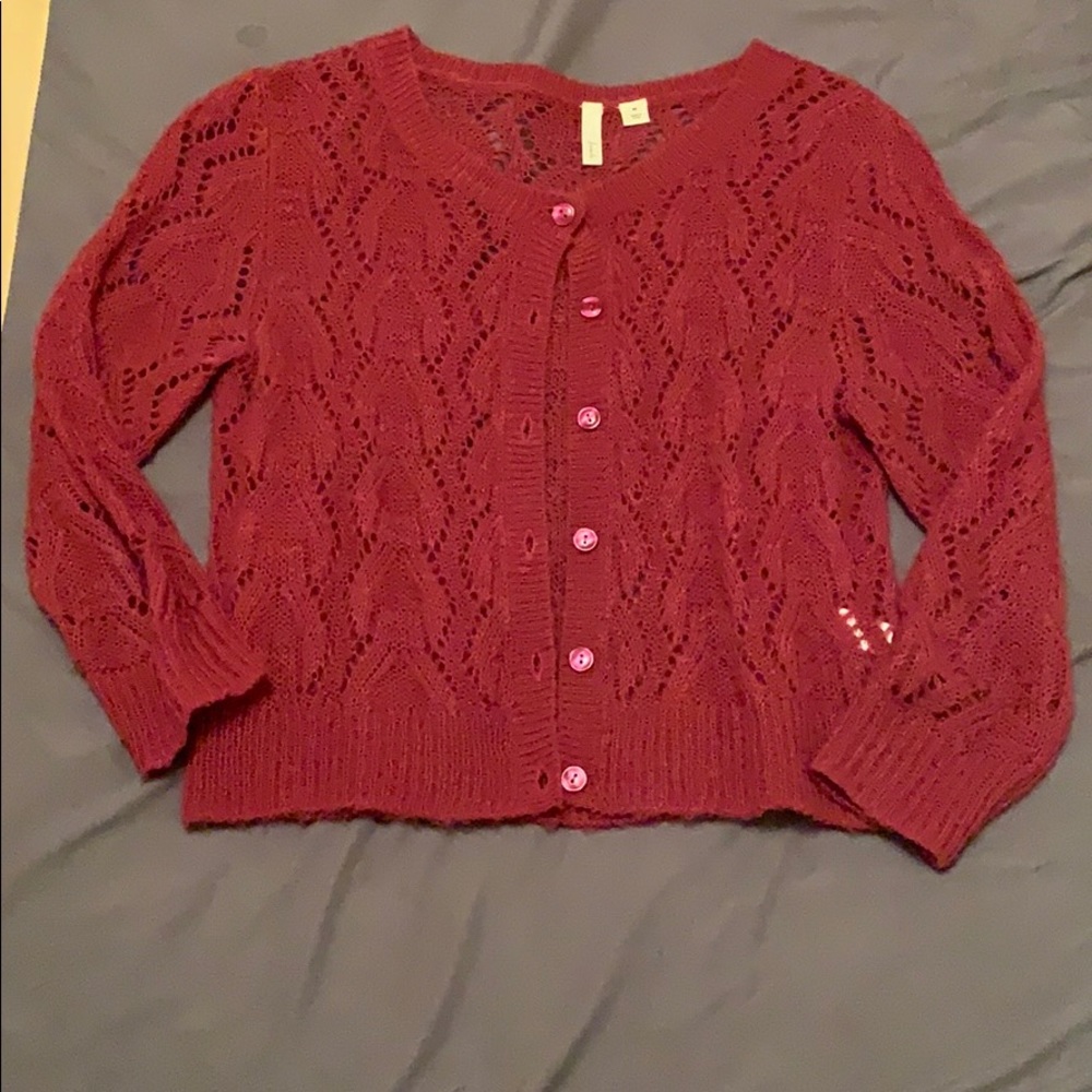 Maroon cardigan